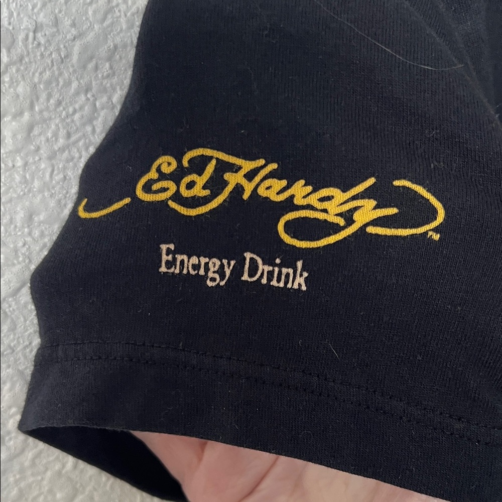 Ed Hardy Black Graphic T-Shirt. Front and back.Hard Rock in Vegas is gone now - Picture 2 of 8